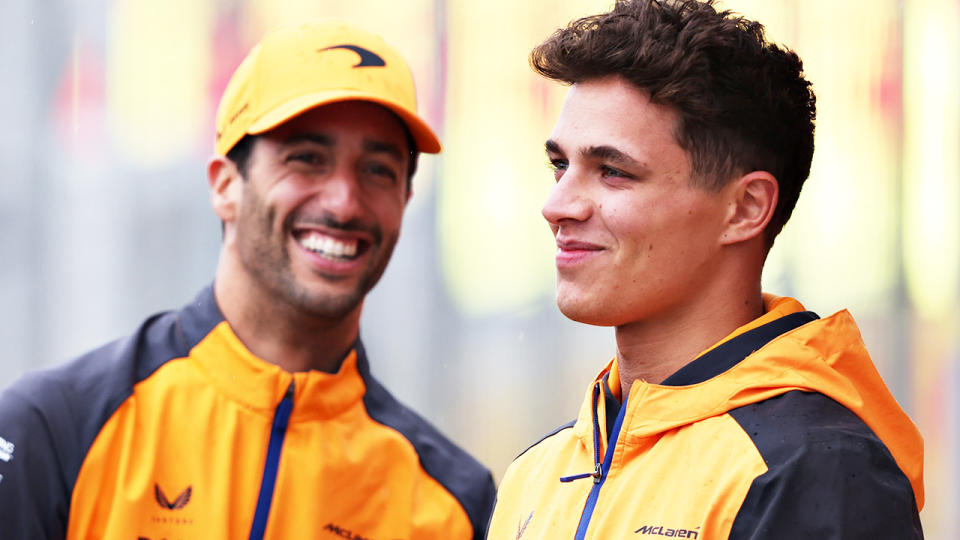 Daniel Ricciardo and Lando Norris are pictured together.