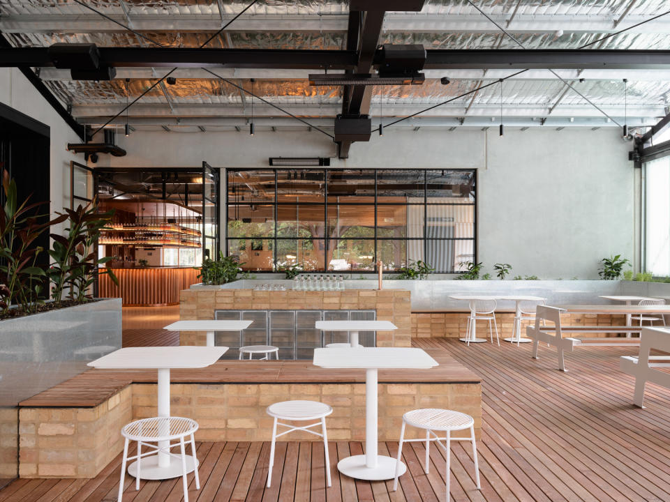 The tasting room of a distillery powered by AtlasIED for music throughout.