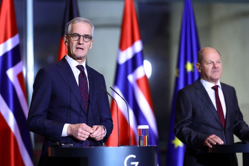 German Chancellor Olaf Scholz meets with Norwegian Prime Minister Jonas Gahr Store, in Berlin