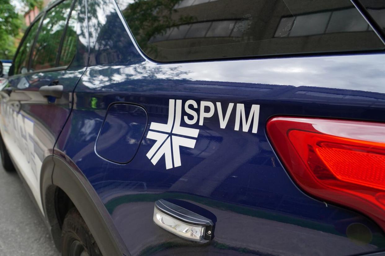 SPVM Montreal police cars (continued). See cu of vehicle showing logo. (Charles Contant/CBC  - image credit)