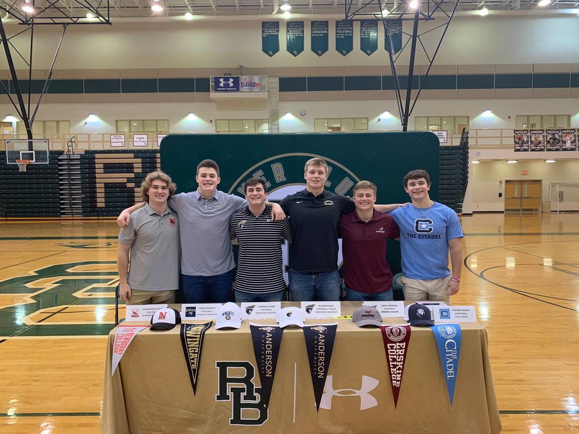 River Bluff football players sign their letters of intent on Feb. 1, 2023.