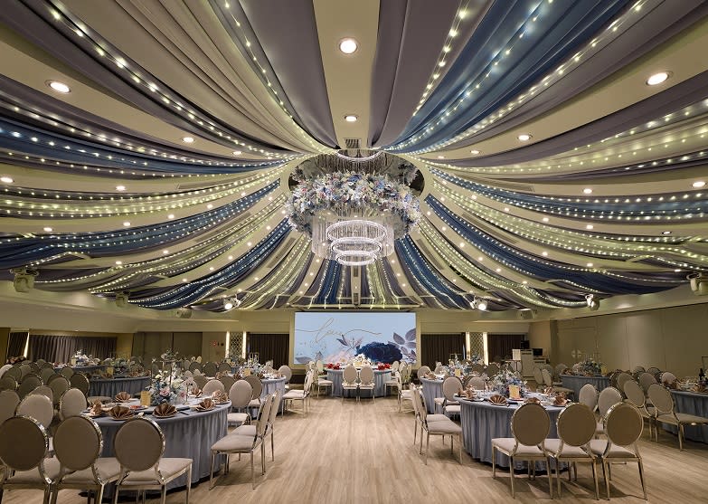 ▲晶宴府中館宴會廳全新裝修，韻劇場可容納約20桌的喜宴。