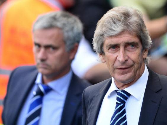 Pellegrini and Mourinho on Saturday (Getty)