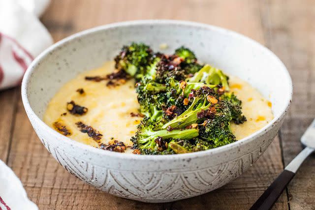 Creamy Polenta with Roasted Broccoli