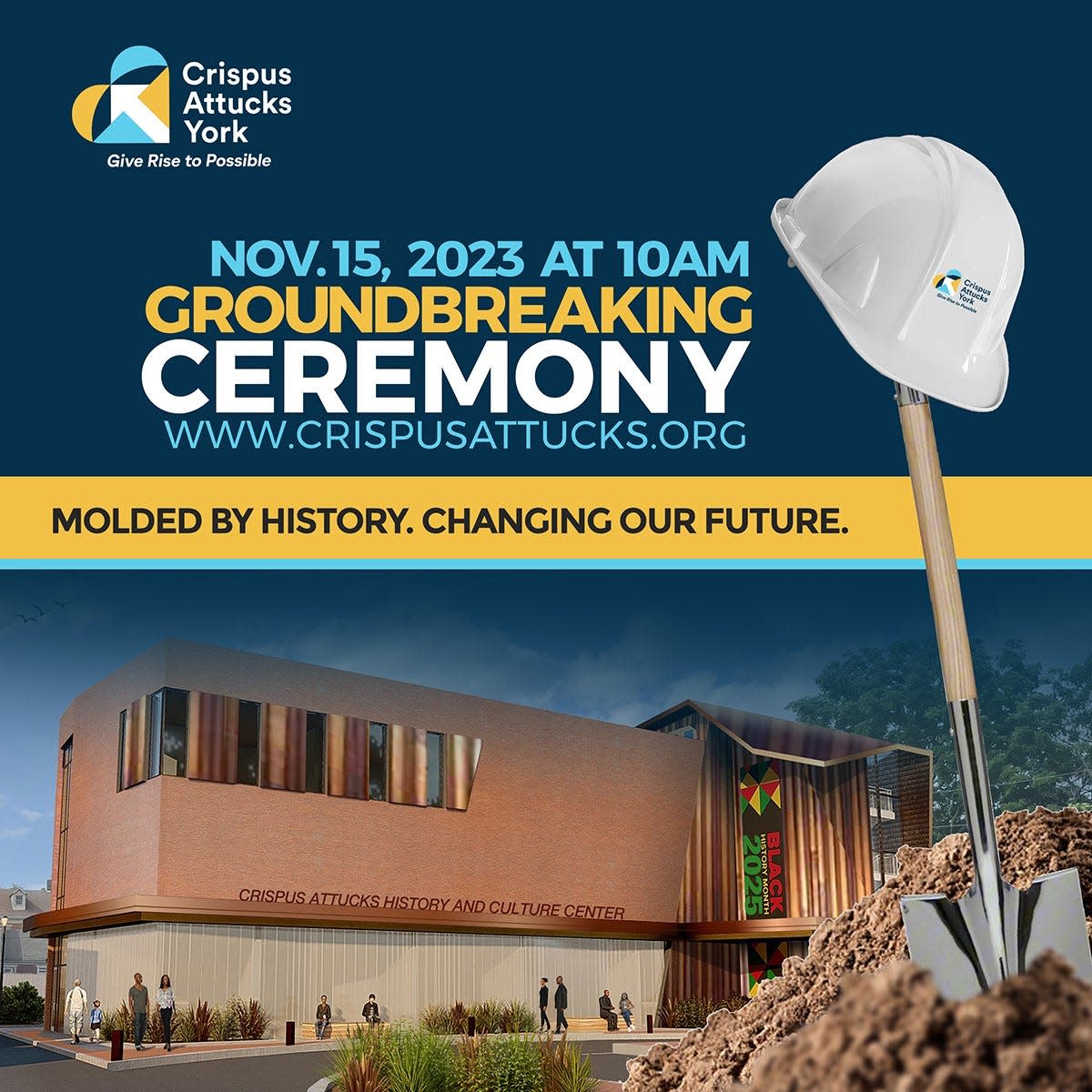 The public is invited to the 10 a.m. Nov. 15 groundbreaking ceremony for the Crispus Attucks History and Culture Center. The event will take place at 45 Boundary Avenue, York.