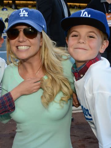 <p>Jon SooHoo/LA Dodgers/Getty</p> Britney Spears with son Sean Preston Federline during a game against the San Diego Padres at Dodger Stadium on April 17, 2013 in Los Angeles, California.