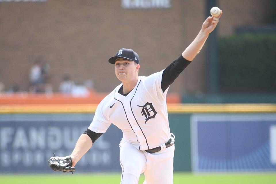 Detroit Tigers starting pitcher Tarik Skubal during the first inning against the Tampa Bay Rays at Comerica Park, Sept. 12, 2021.