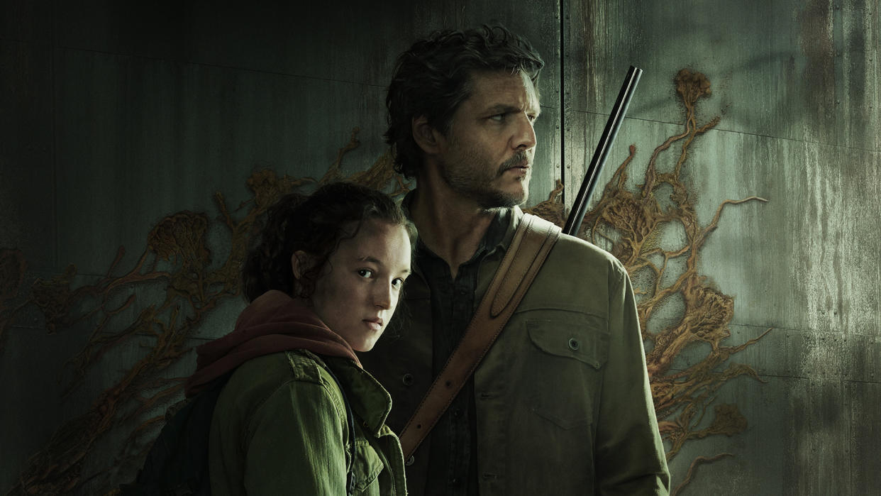  Pedro Pascal and Bella Ramsey as Joel and Ellie in The Last of Us HBO TV Show. 