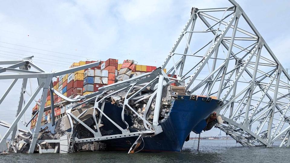 The MV Dali was less than 30 minutes into a 27-day voyage to Colombo, Sri Lanka, when it struck the Francis Scott Key Bridge around 1:30 a.m. on Tuesday. (Photo: David Adams/USACE Baltimore)