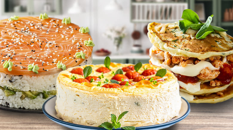 Savory cakes composite image