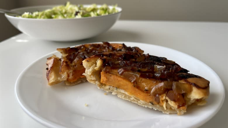 sweet potato tart on plate