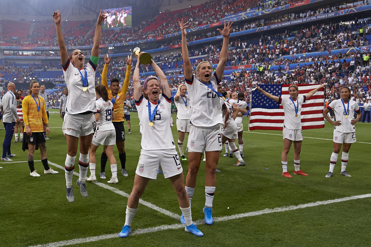 An emotional scene after Wednesday's historic U.S. Soccer win