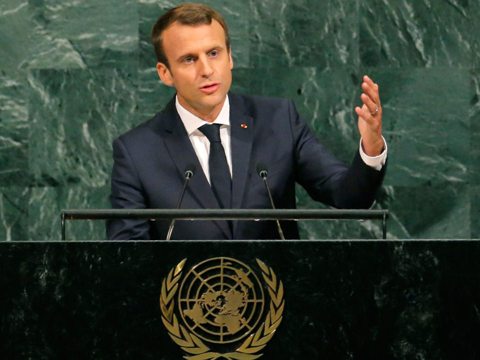 Emmanuel Macron addresses the 72nd United Nations General Assembly at UN headquarters in New York: Reuters