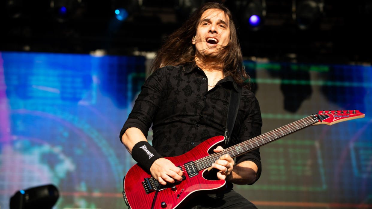  Kiko Loureiro onstage with Megadeth in 2023. 