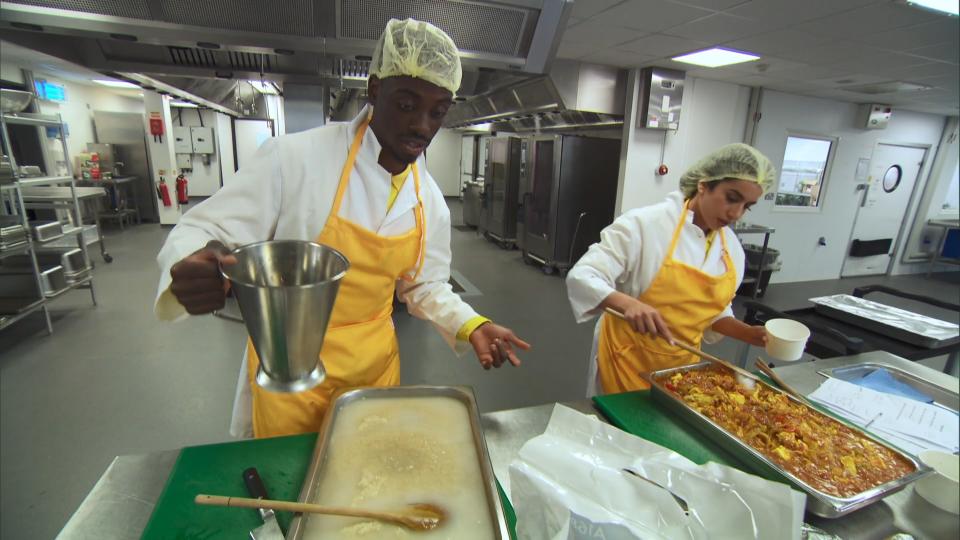 WARNING: Embargoed for publication until 00:00:01 on 24/02/2022 - Programme Name: The Apprentice S16 - TX: 24/02/2022 - Episode: The Apprentice S16 - Ep8 (No. 8) - Picture Shows: Akeem and Harpreet, cooking  - (C) Naked - Photographer: Naked