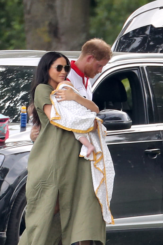 Meghan Markle carried Archie Mountbatten Windsor while walking with husband Prince Harry