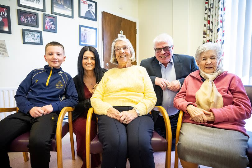 Karly Greene, Director of Strategic Development and Partnerships, with Joe Hinds Urban Villages Area Co-ordinator, with project participants from Blessed Trinity College and Newington Day Centre who are collaborating for a very special intergeneration dance and photography project