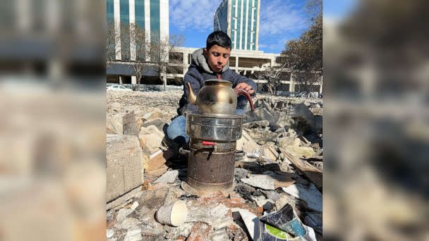 PHOTO: A young boy, who is now homeless, waits to hear back from a relative in Gaziantep, Turkey. (Ibtissem Guenfoud/ABC News)