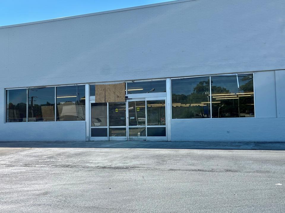 This end of the old Kmart building on Kingston Pike awaits renovation. It was where the Kmart Food Market was located.