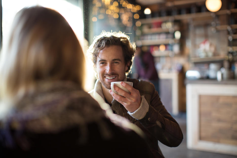 Two exes having coffee. (Getty Images)