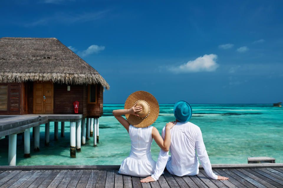 Couple on vacation at a resort.