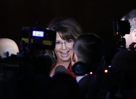 Sarah Palin, former Governor of Alaska, is interviewed in Manhattan, New York, U.S., November 8, 2016. REUTERS/Jonathan Ernst