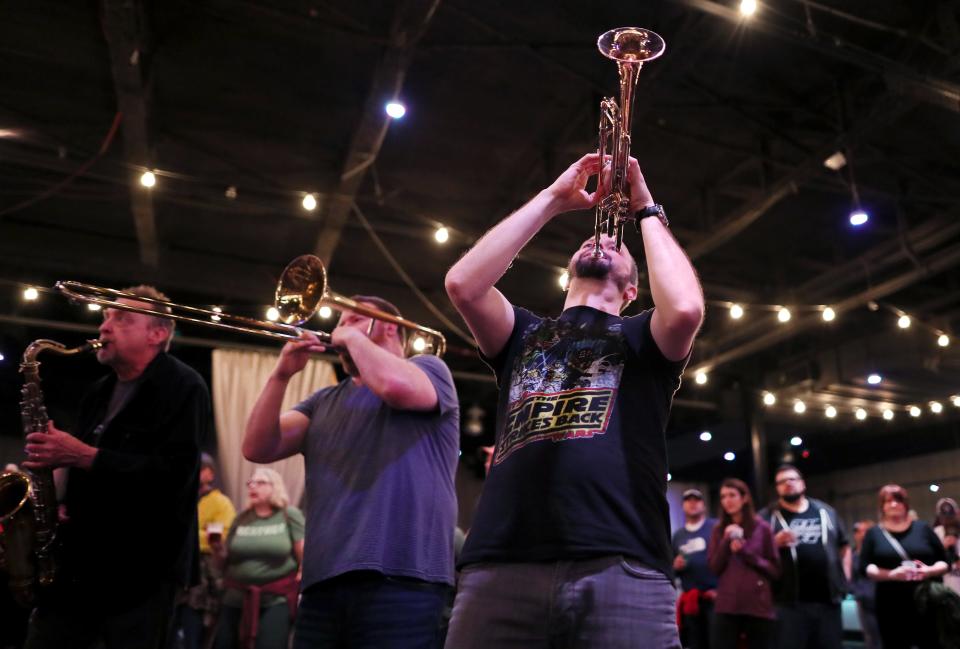 Seen here in 2019 at Minglewood Hall, it's the Mighty Souls Brass Band.