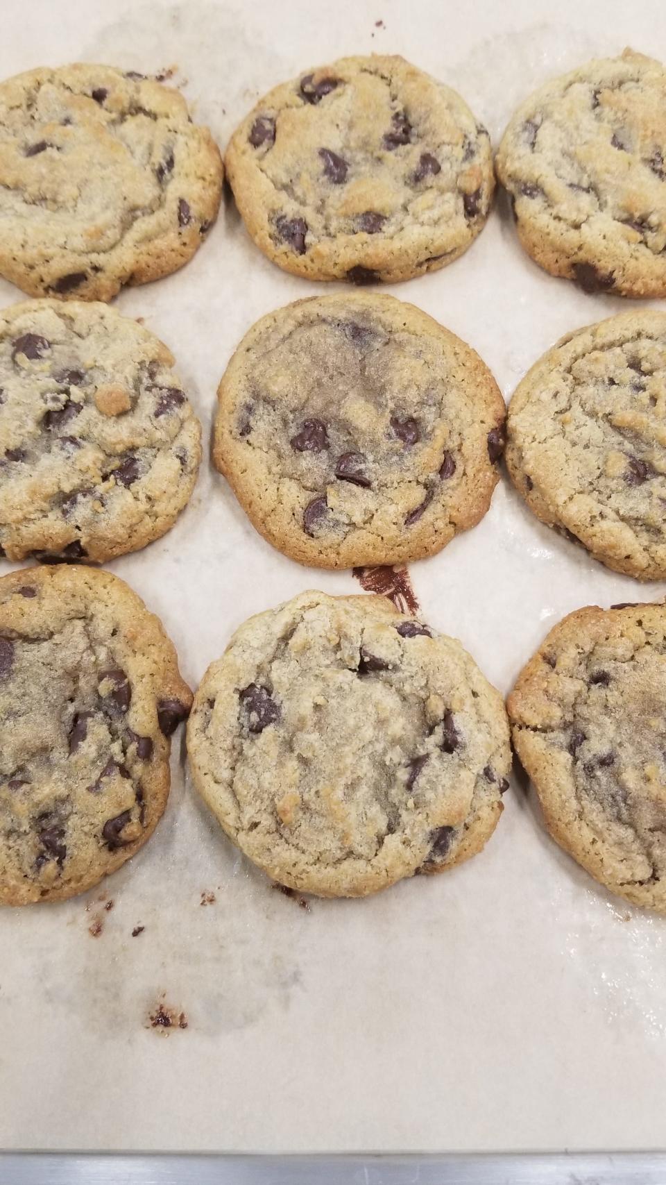 Chocolate chip cookies fresh out of the oven at Dulce D Leche, which has locations in Framingham and Ashland.