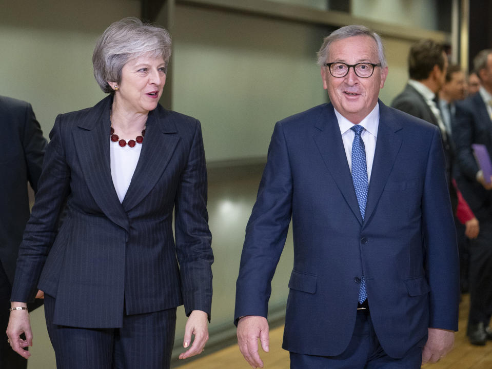 <span>Theresa May and European Commission president Jean-Claude Juncker met Wednesday to flesh out plans for the post-Brexit relationship between the UK and EU. Photo: Jasper Juinen/Getty</span>