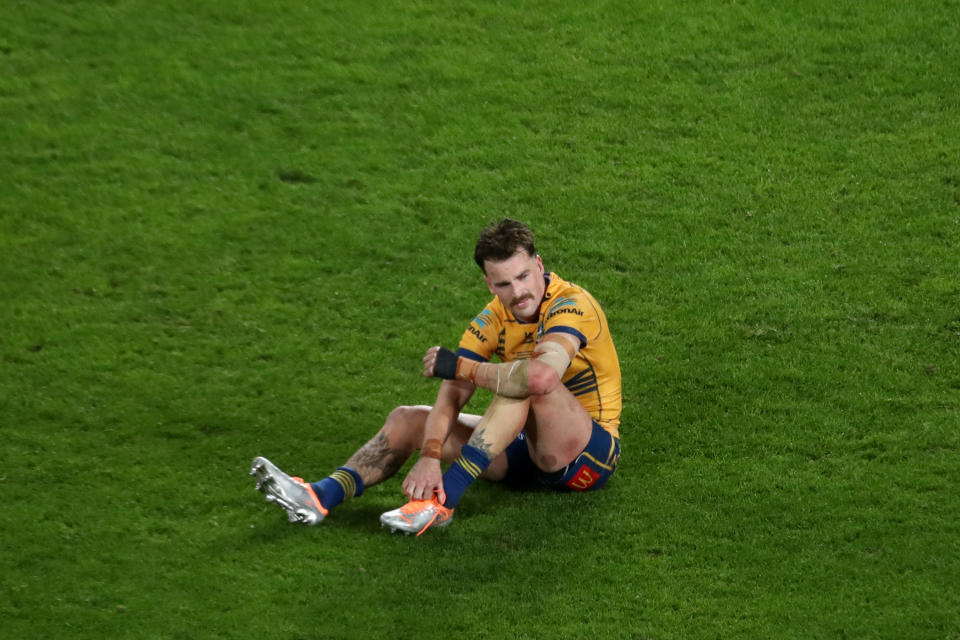 Clint Gutherson, pictured here after Parramatta&#39;s loss to Penrith in the NRL grand final.