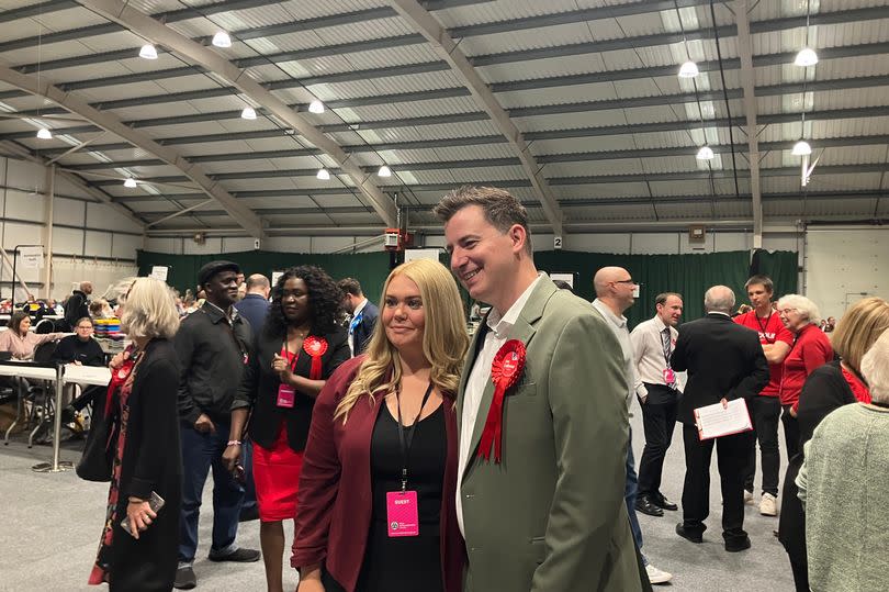 Mike Reader with his wife after his victory in Northampton South.