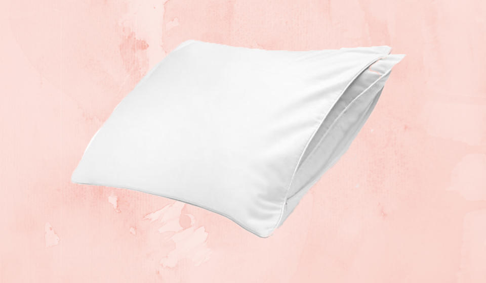 Pillow with white pillow protector