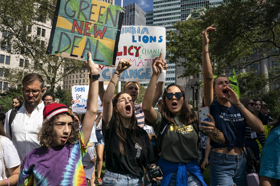 Young activists and their supporters rally for action on climate change on September 20, 2019 in New York City. | Drew Angerer—Getty Images