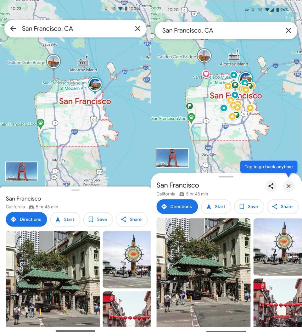 The Google Maps UI changes