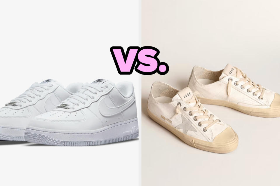 Weiße Nike Air Force 1-Sneaker vs. weiße Golden Goose-Sneaker