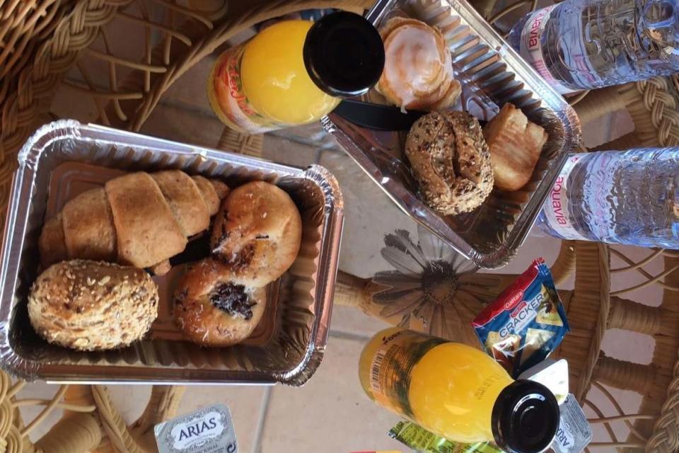 A meal provided for people quarantined in the H10 Costa Adeje Palace hotel in Tenerife (PA)