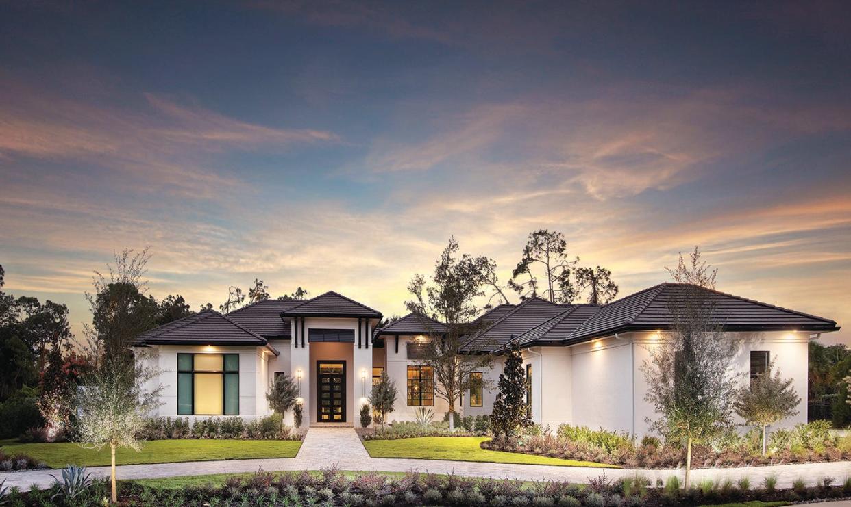 Seagate Development Group will break ground on a custom home in Quail West soon. It is inspired in part by our previously sold Oak Hill model, shown here, in the same community.