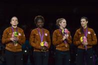 <b>Fencing</b><br> <b>Medals</b>: Women 1, Men 0<br> <b>Advantage</b>: Women<br> While flag bearer and two-time Olympic women’s saber champion Mariel Zagunis failed to bring home a medal, the women’s epee team still won the United States’ only fencing medal, a bronze. (AFP PHOTO / ALBERTO PIZZOLIALBERTO PIZZOLI/AFP/GettyImages