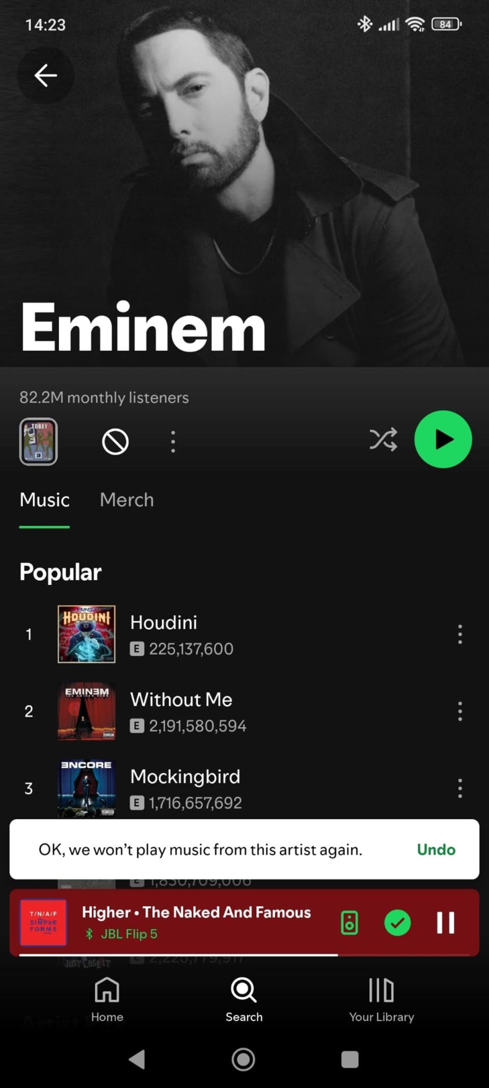 Putting a stop to Eminem on Spotify (Spotify / William Mata)