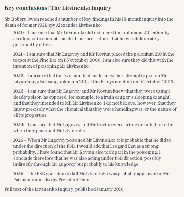 Key conclusions | The Litvinenko Inquiry