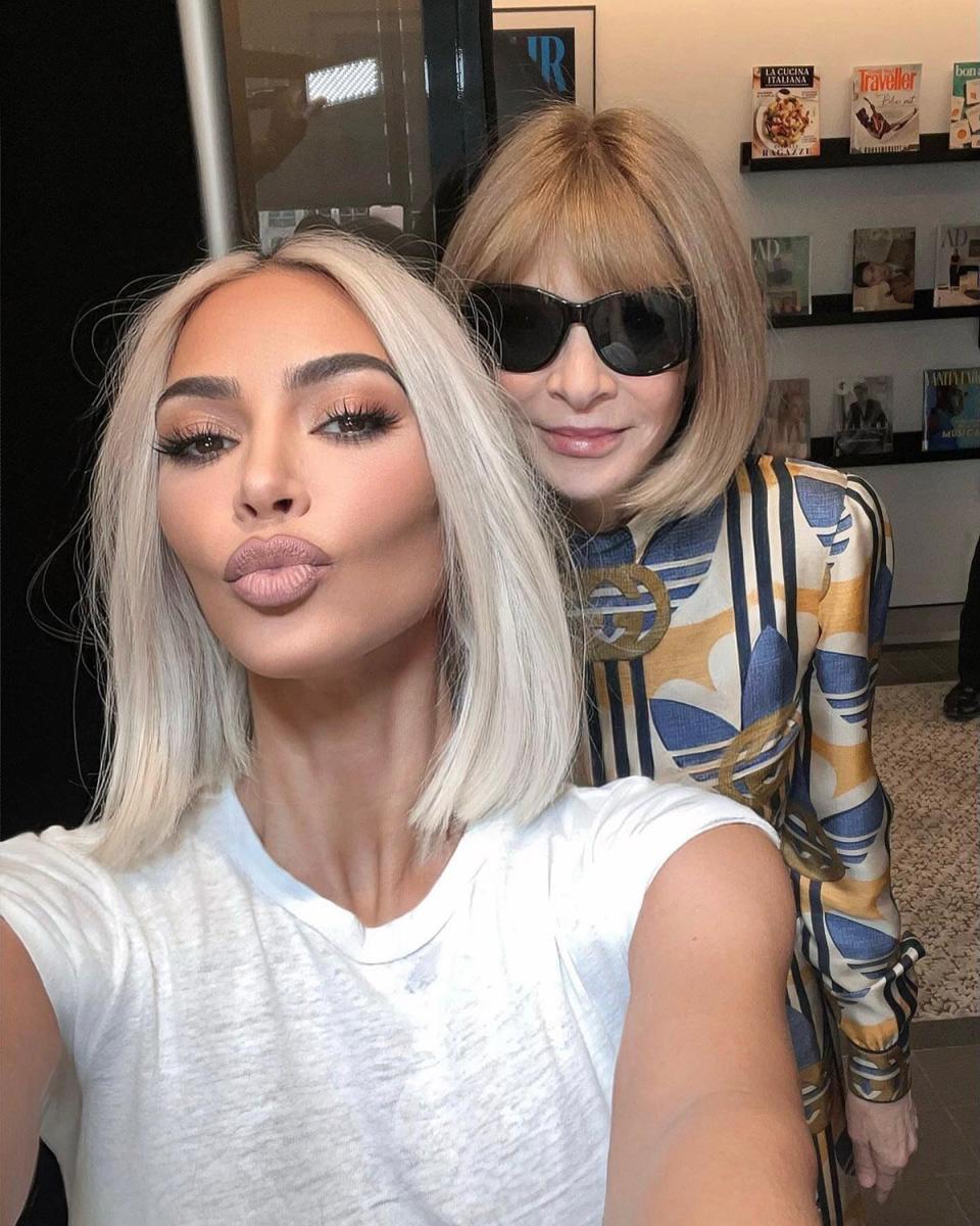 Kim Kardashian and Anna Wintour are 'Bobbsey Twins' in The Kardashians Star's Latest Selfie