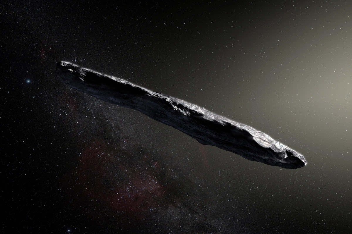 This artist's impression shows the first-known interstellar object to visit the solar system, 'Oumuamua, which was discovered on October 19, 2017. (Reuters)