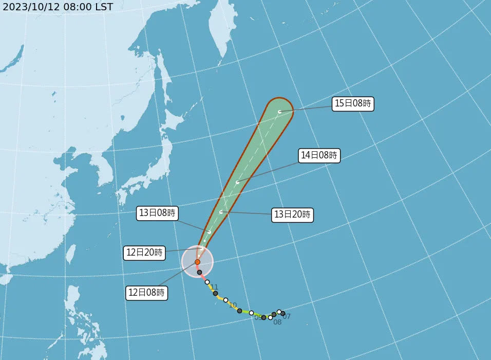 <strong>布拉萬颱風預計朝日本東北方外海前進，距離台灣、日本非常遙遠。（圖／翻攝自中央氣象署官網）</strong>