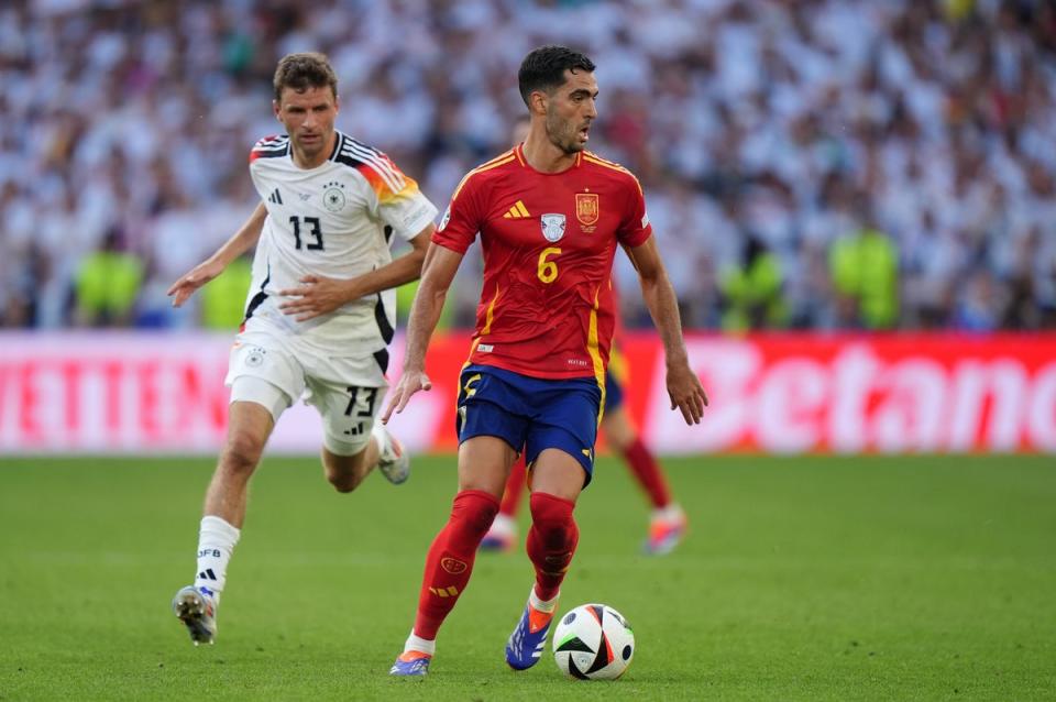 Spain midfielder Mikel Merino has been linked with a summer move to Arsenal (PA Wire)