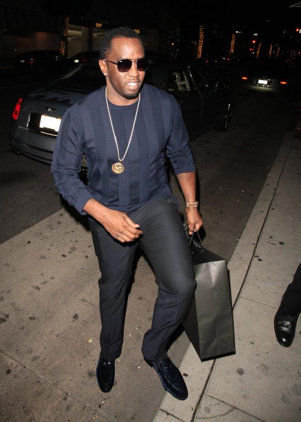 P Diddy attends Mary J Blige's birthday party at Mr.Chow in Beverly Hills, California