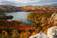 <p>An incredible bird's-eye view of Killarney Lake in Idaho.</p>