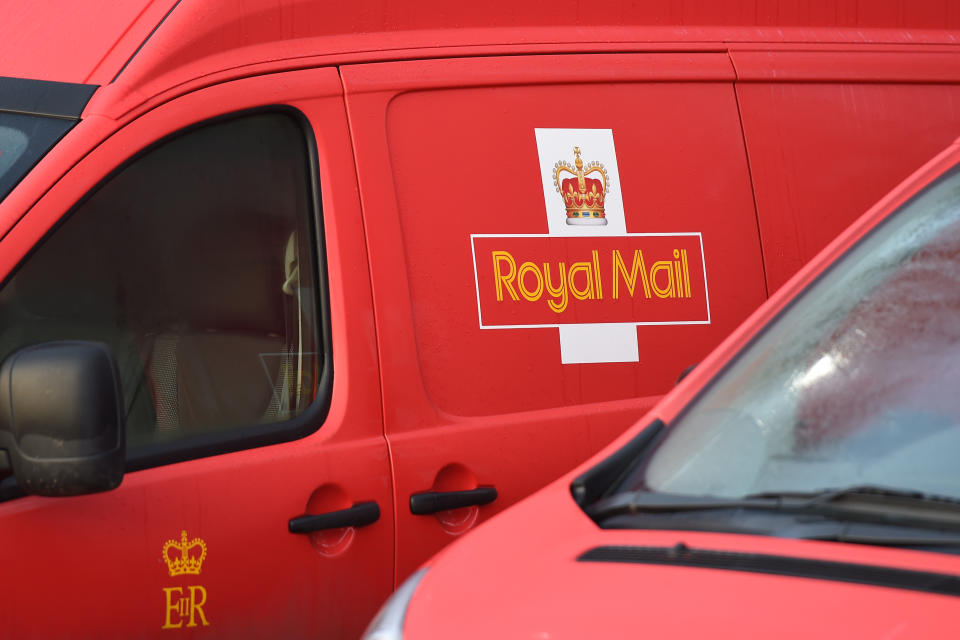 Royal Mail vans at Nottingham Mail Centre which will process more than 2.8 million items of post on their busiest day of the year.
