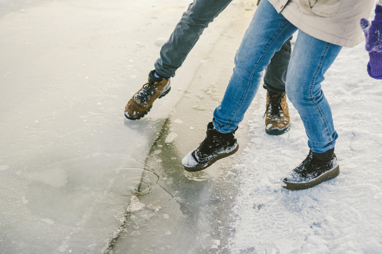 A woman has shared a clever hack to help you avoid slipping in icy weather. (Getty Images)