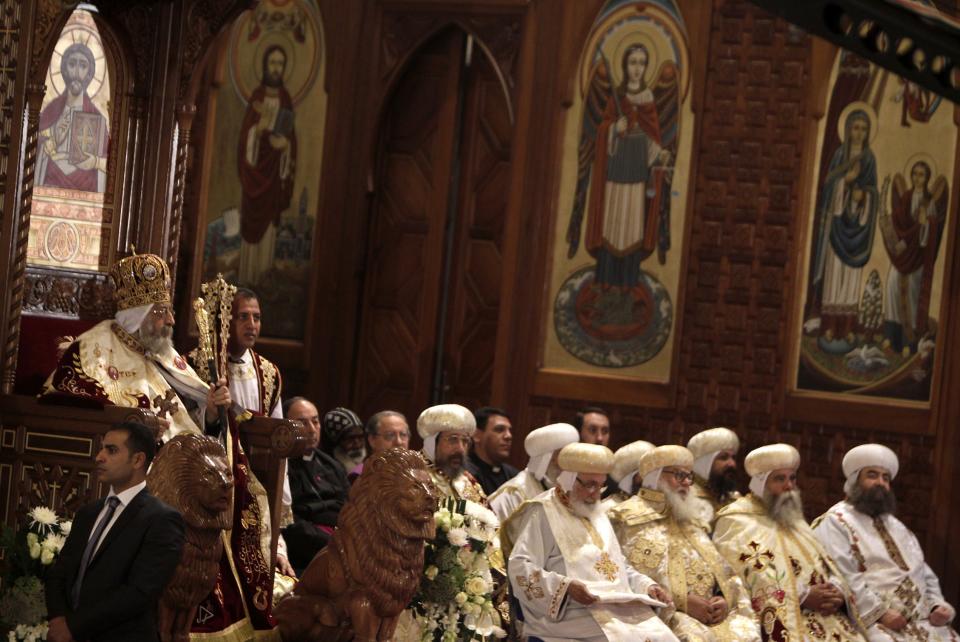 Pope Tawadros II leads the Coptic Christmas Eve Mass in Cairo