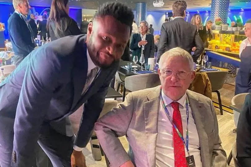 Mikel John Obi and Sir Alex Ferguson at the 2024 Champions League final